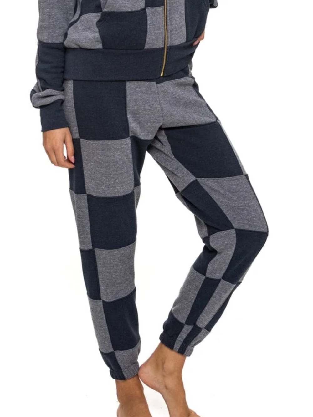 Aviator Nation Check Quilt Jogger Sweatpants Size S